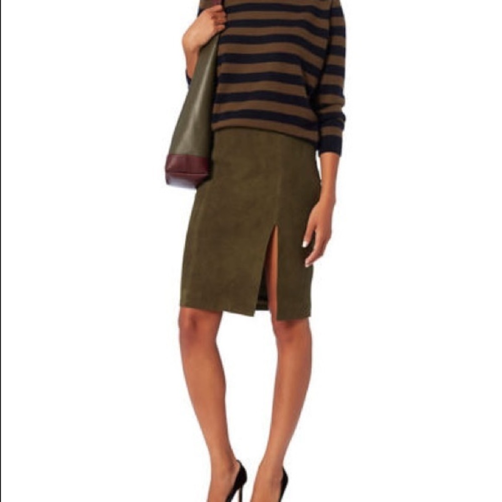 Intermix Dona Suede Skirt - Khaki